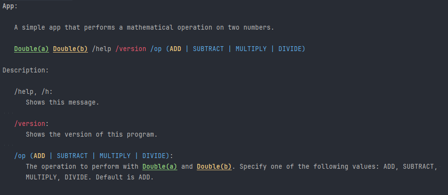 Command help view Command help view